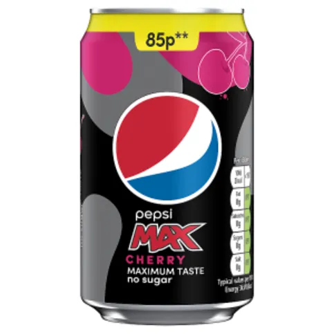 Pepsi Max Cherry No Sugar - 330ml Juice Can