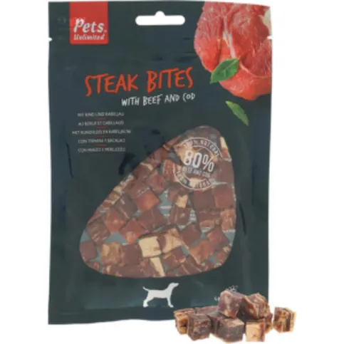 Pets Unlimited Steak Bites Beef Dog 100g