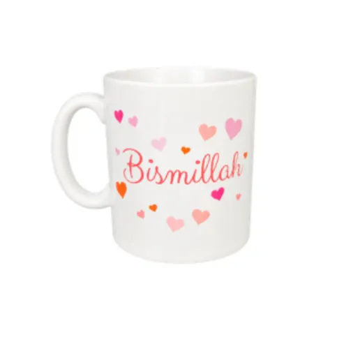 Pink Hearts Bismillah Mug