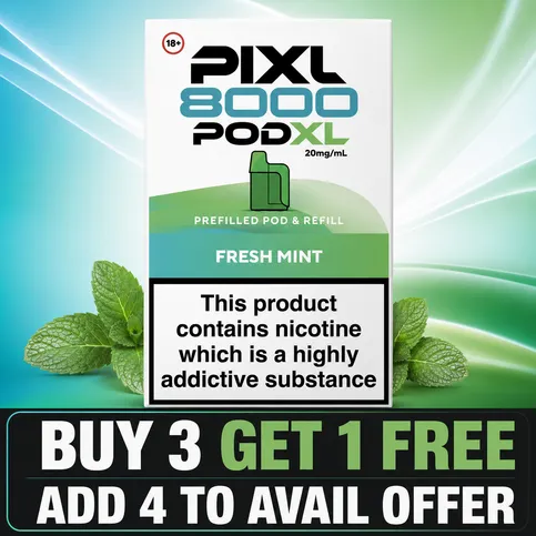 Pixl 8000 Pod XL Fresh Mint Prefilled Pod & Refill 20mg/ml