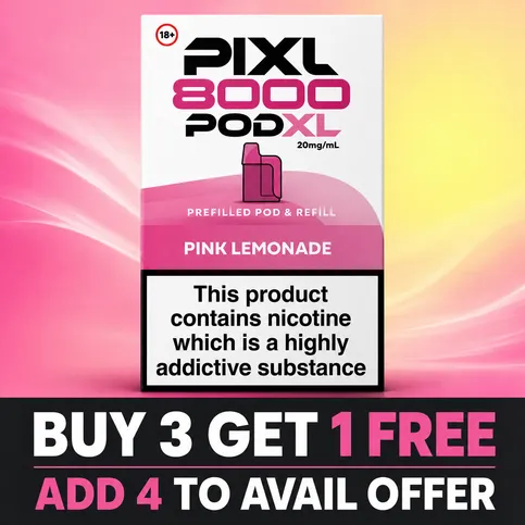 Pixl 8000 Pod XL Pink Lemonade Prefilled Pod & Refill 20mg/ml