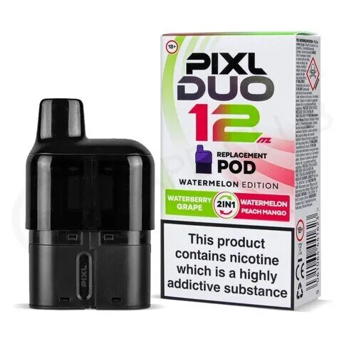 Pixl Duo 12K, REFILL POD, Watermelon Ed, Watermelon Grape- Watermelon Peach Mango