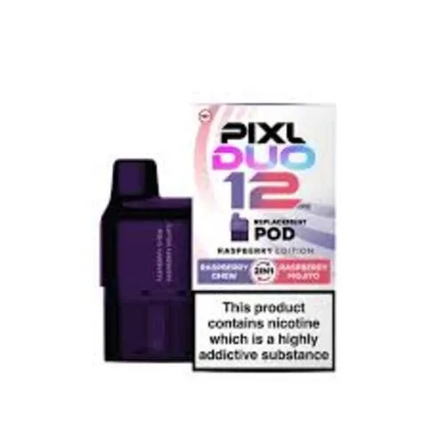 Pixl Duo 12K, REFILL POD, Raspberry Ed, Raspberry Chew- Raspberry Mojito