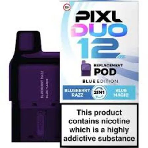 Pixl Duo 12K, REFILL POD, Blue Ed, Blueberry Razz-Blue Magic