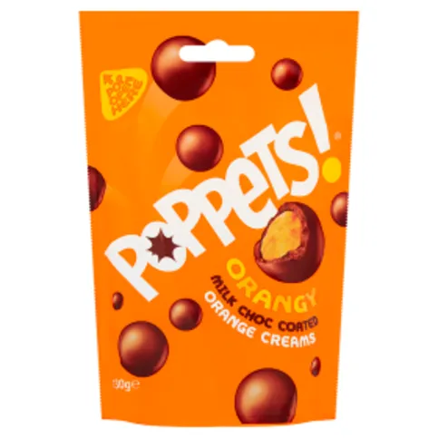 Poppets Orangy Milk Choc Coated Orange Creams 130g