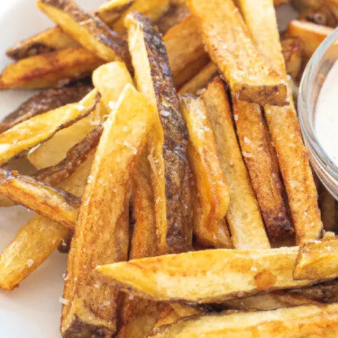 Portion of skin on fries