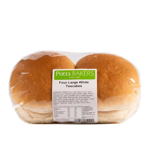 Potts Large White Breadcakes 4 Pack