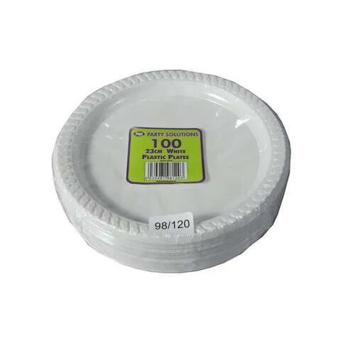 Pps White Plastic Plates 23cm