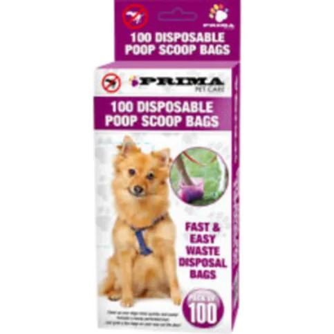 Prima Dog Pet Puppy Poo Poop Disposal Bags Fast Easy Waste Bag 100 Pack