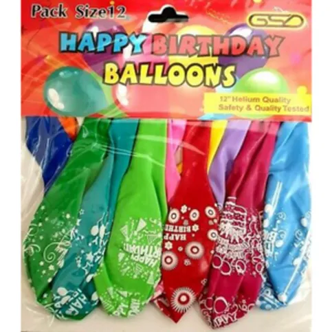 Printed Balloons 12 Pack