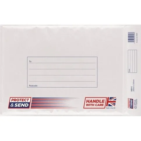 Protect & Send Size G White Padded Bag 240 X 335mm
