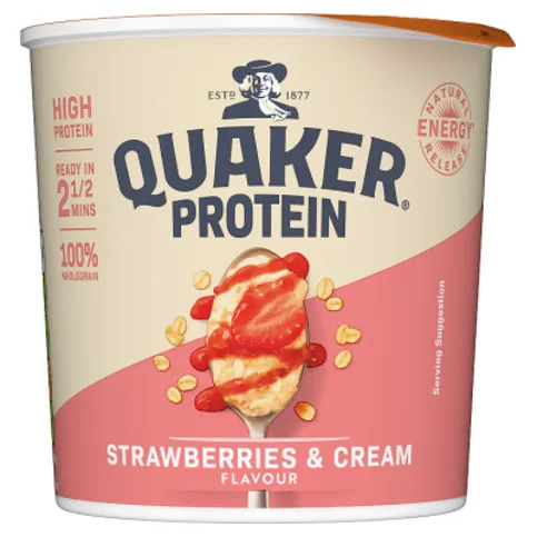 Quaker Oats High Protein Strawberries& Cream Porridge Pot 58g