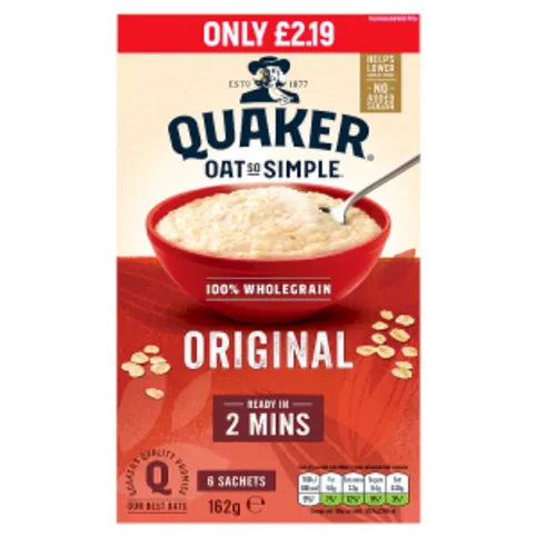 Quaker Oat So Simple Original Porridge Sachets 6 x 27g