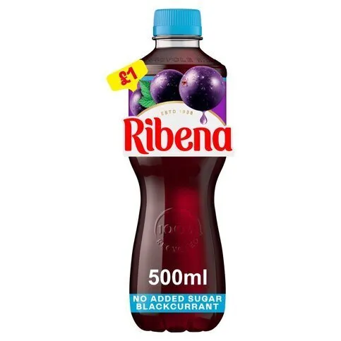 Ribena Blackcurrant No Added Sugar Juice Drink 500ml