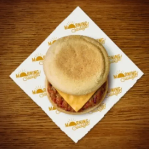Rollover Sausage & Cheese Breakfast Muffin
