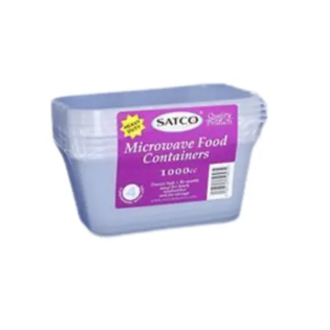 Satco Microwave Food Containers 1000ml 4 Pack