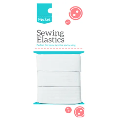 Sewing Elastics 12mm x 4m 3 Pack