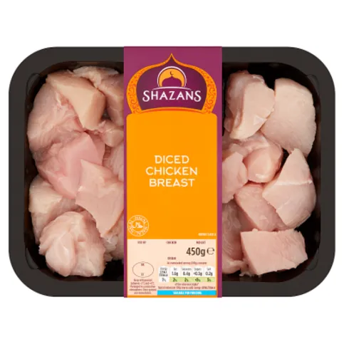 Shazans Diced Chicken Breast 450g