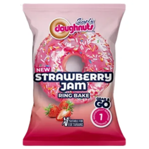 Simply Doughnuts Strawberry Jam Filled Ring Bake Doughnuts 60g