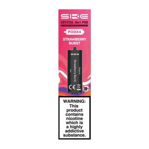 SKE Strawberry Burst Crystal 2400 4 in 1 Prefilled Pods