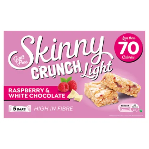 Skinny Crunch Light Raspberry & Whi 5x19g