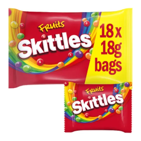 Skittles Fruits Sweets Fun Size Bags Multipack 18 x 18g