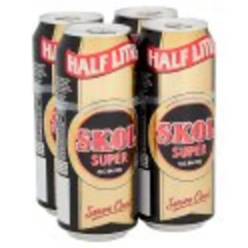 Skol Super Strong Lager Beer 4 x 500ml Cans