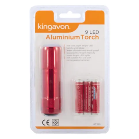 Kingavon Aluminium Handheld Torch 9 Led Lights