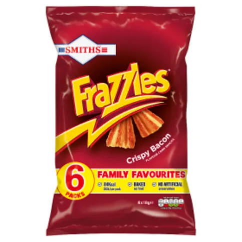 Smiths Frazzles Crispy Bacon Multipack Snacks 6 x 18g