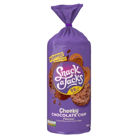 Snack A Jacks Jumbo Chocolate Chip Sharing Rice Cake Crisps 180g