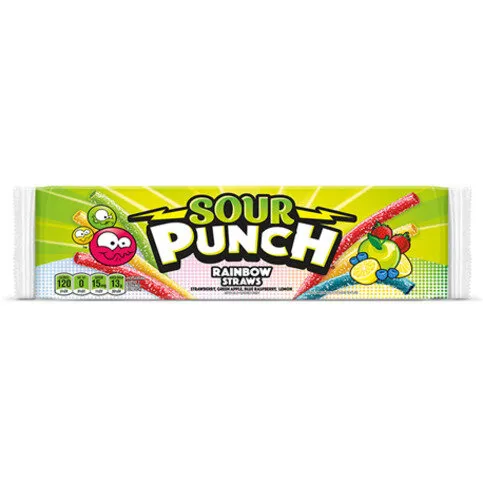 Sour Punch Rainbow Straws 57g