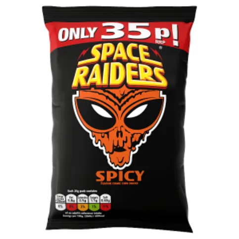 Space Raiders Spicy Flavour Cosmic Corn Snacks 25g