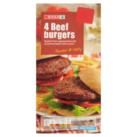 Spar 4 Beef Burgers 227g