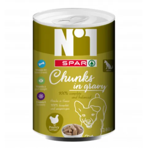 Spar N1 Dog Food Poultry 1.24kg Can