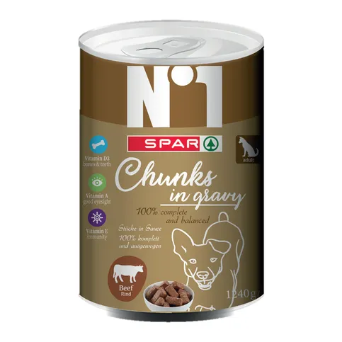 Spar No1 Dog Can With Beef 1.24Kg
