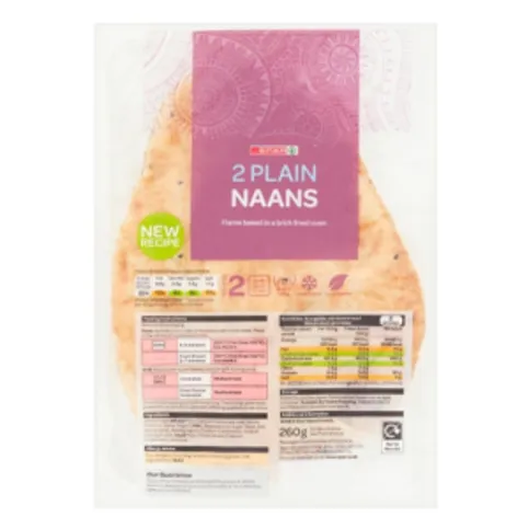 Spar Plain Naans 2 Pack