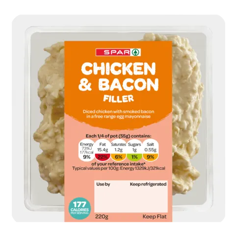 CHILLED: SPAR CHICKEN & BACON SANDWICH FILLER 220G