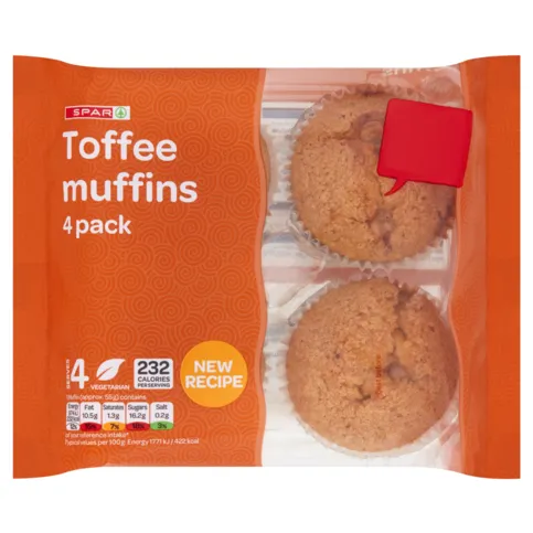 Spar Toffee Muffins 4 Pack