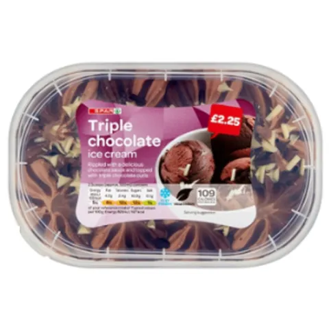 Spar Triple Choc Ice Cream 900ml
