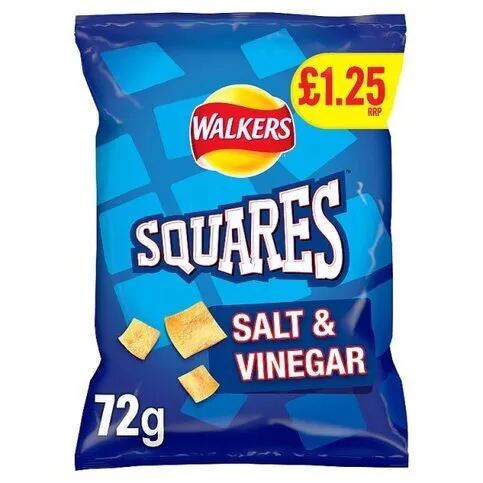WALKERS SQUARES SALT & VINEGAR PM£1.35