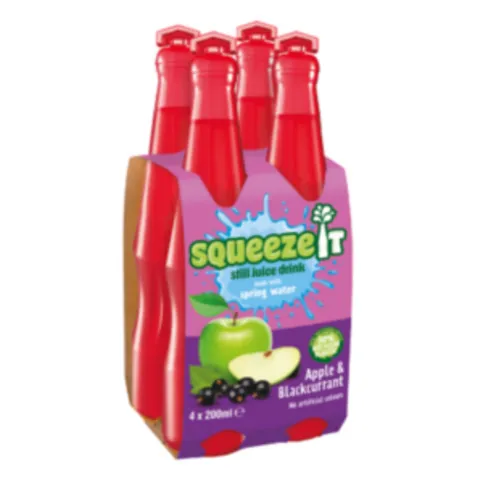 Squeeze It Apple & Blackcurrant 4 x 200ml