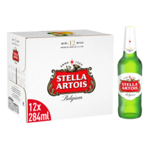 Stella Artois Belgium Premium Lager bottles 12 x 284ml