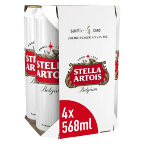 Stella Artois Belgium Premium Lager Beer 4 x 568ml