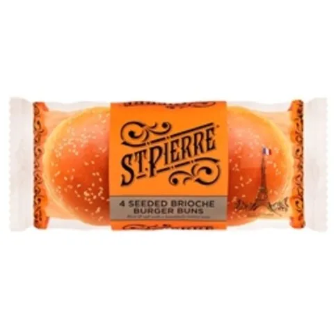 CHILLED: ST PIERRE 4 SEEDED BRIOCHE BURGER BUNS