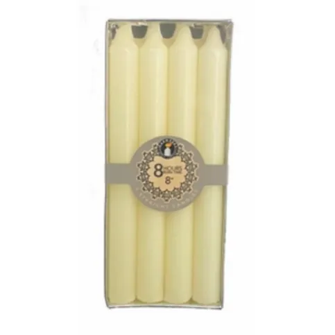 Straight Candles Ivory 4 Pack 8 Inch