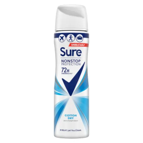 Sure Cotton Dry Nonstop Protection Compressed Anti-perspirant Aerosol 75ml
