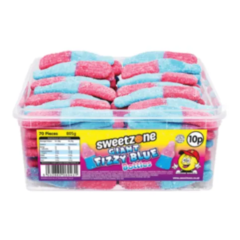 Sweetzone Giant Fizzy Blue Bottles 70 Piece 805g