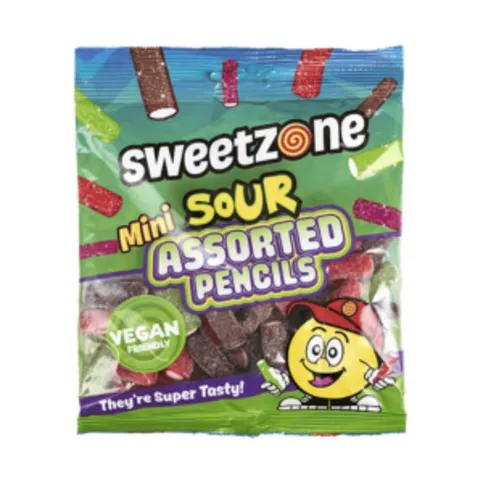 Sweetzone Mini Sour Assorted Pencils 180g