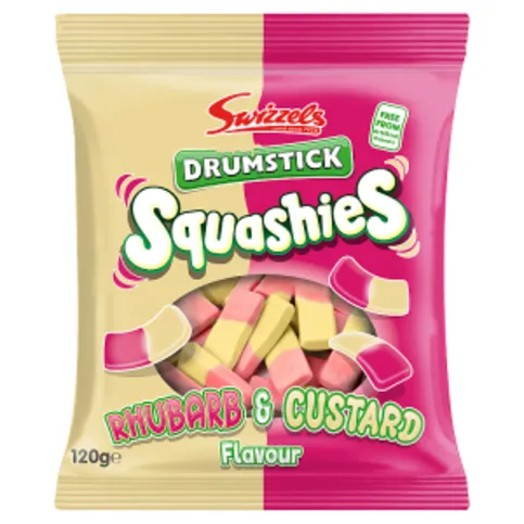 Swizzels Drumstick Squashies Rhubarb & Custard Flavour 120g