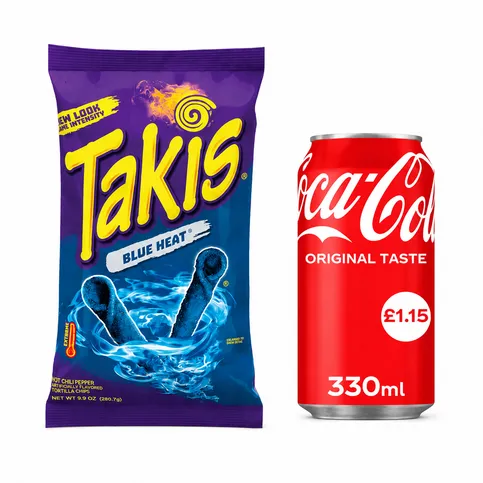 Takis Blue 100g + Coca cola original taste 330ml 